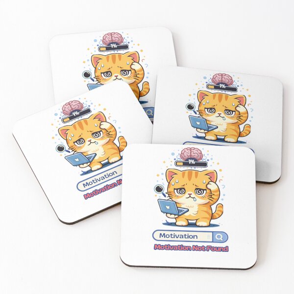 Item preview, Motivation Not Found ?❌ | Funny Burnout Cat, Low Energy Mood, Relatable Work Meme designed and sold by Kawaii Cosmos Cats.