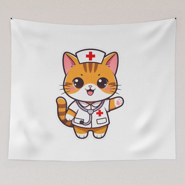 Item preview, Cute Kawaii Doctor Cat Sticker Gift For Doctors designed and sold by Hafcishop.