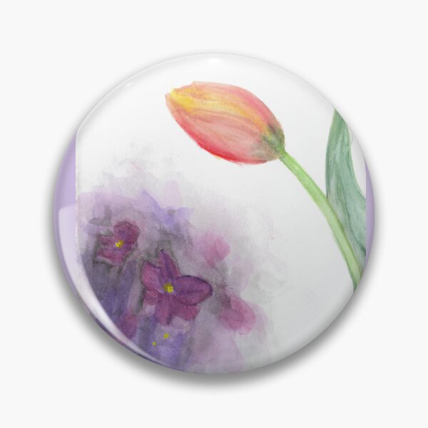 Item preview, flowers tulip lilac plant purple orange designed and sold by ShePaintsMusic.