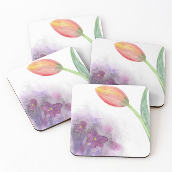 Item preview, flowers tulip lilac plant purple orange designed and sold by ShePaintsMusic.