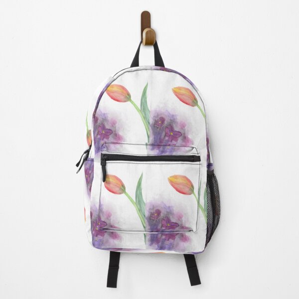 Item preview, flowers tulip lilac plant purple orange designed and sold by ShePaintsMusic.