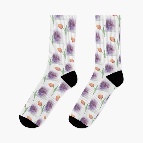 Item preview, flowers tulip lilac plant purple orange designed and sold by ShePaintsMusic.