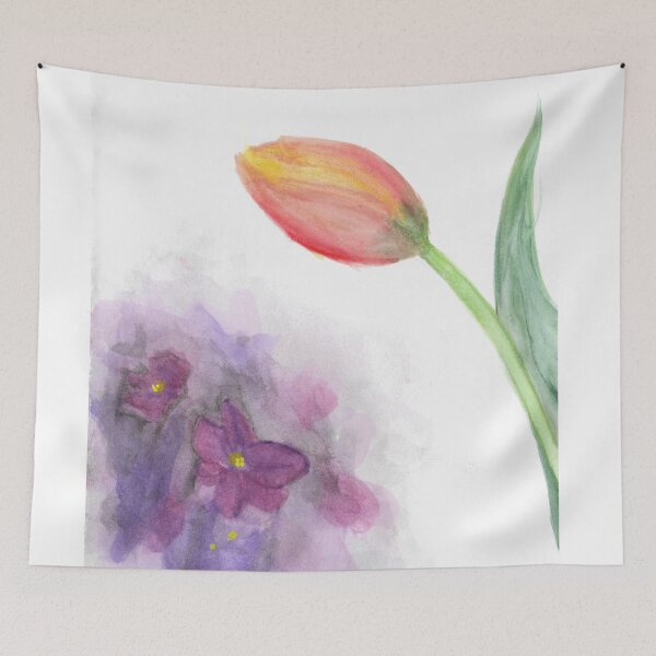 Item preview, flowers tulip lilac plant purple orange designed and sold by ShePaintsMusic.