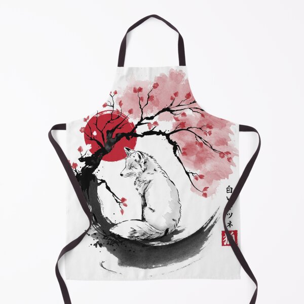 Item preview, White kitsune sumi e designed and sold by zoezowie79.