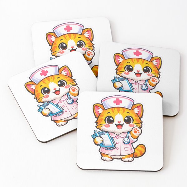Item preview, Cute Kawaii Nurse Cat Sticker Gift For Nurses designed and sold by Hafcishop.