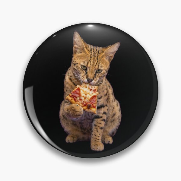 Item preview, Funny Savannah Cat Eating Pepperoni Pizza designed and sold by k3rstman1.