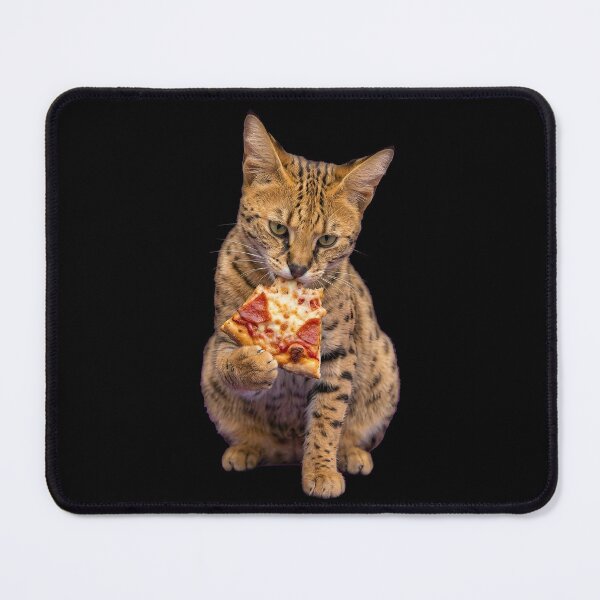 Item preview, Funny Savannah Cat Eating Pepperoni Pizza designed and sold by k3rstman1.