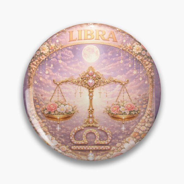 Item preview, Libra Zodiac Art – Celestial Scales Astrology Aesthetic – Soft Floral Zodiac September October Birthday Gift Libra Season designed and sold by Bonitivity Zodiacs.