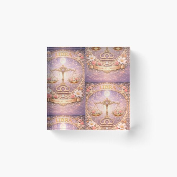Item preview, Libra Zodiac Art – Celestial Scales Astrology Aesthetic – Soft Floral Zodiac September October Birthday Gift Libra Season designed and sold by Bonitivity Zodiacs.