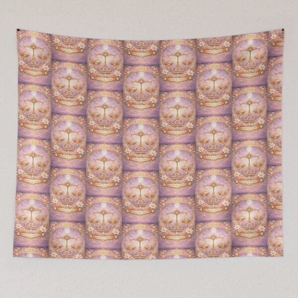 Item preview, Libra Zodiac Art – Celestial Scales Astrology Aesthetic – Soft Floral Zodiac September October Birthday Gift Libra Season designed and sold by Bonitivity Zodiacs.