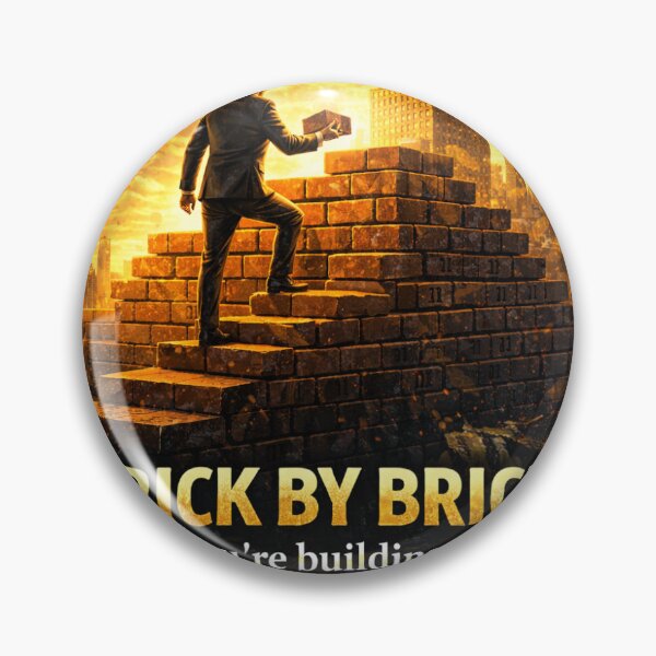 Item preview, Brick By Brick – You’re Building It | Consistency & Success Motivational Sticker designed and sold by Wander Pop Studio.