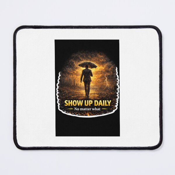 Item preview, Show Up Daily – No Matter What | Discipline & Consistency Motivational Sticker designed and sold by Wander Pop Studio.