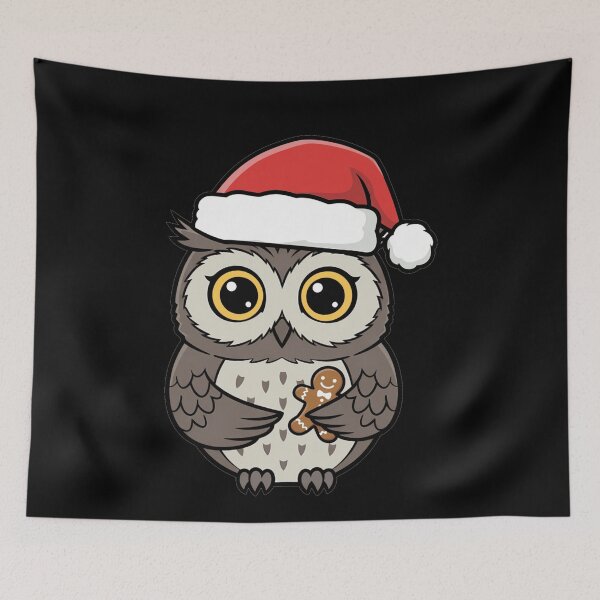 Item preview, Cute Christmas Owl Santa Hat Gingerbread Man designed and sold by k3rstman1.
