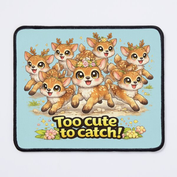 Item preview, Funny Cute Seven Deer Running Big Eyes Kawaii Cartoon Too Cute to Catch designed and sold by StickyDelights.