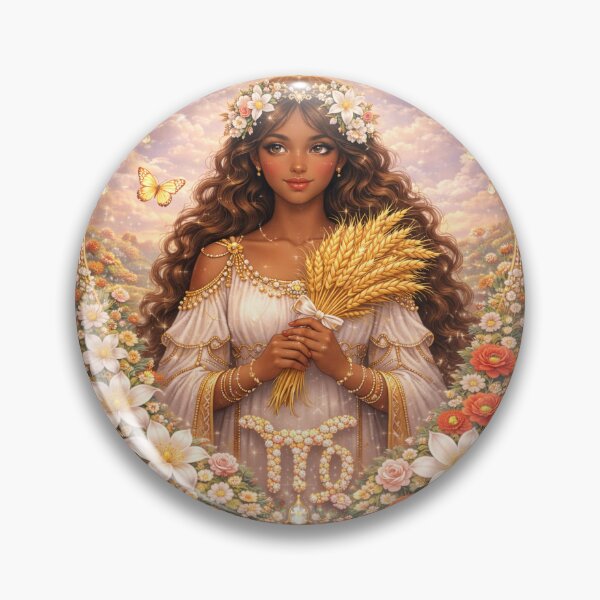 Item preview, Virgo Zodiac Art – Celestial Maiden Astrology Aesthetic – Soft Floral Virgo Season August September Birthday Gift designed and sold by Bonitivity Zodiacs.
