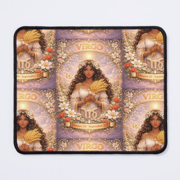 Item preview, Virgo Zodiac Art – Celestial Maiden Astrology Aesthetic – Soft Floral Virgo Season August September Birthday Gift designed and sold by Bonitivity Zodiacs.