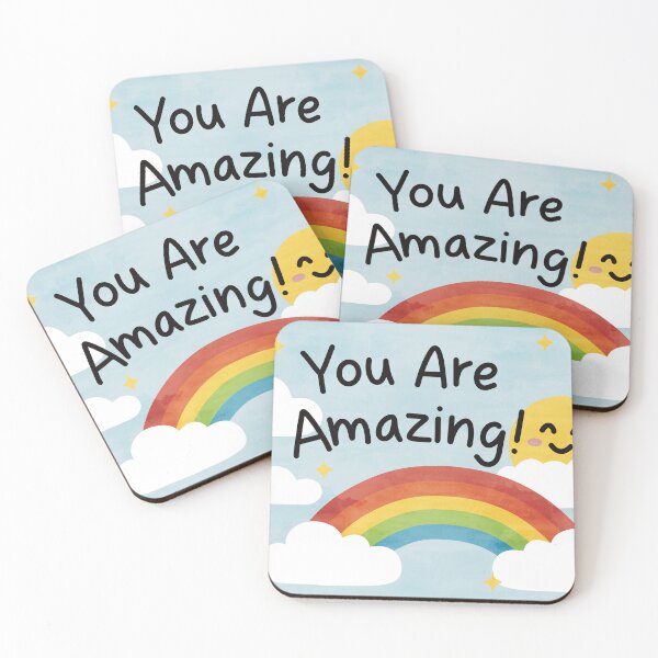 Item preview, You are amazing rainbow, happy sun in clouds  designed and sold by Inspiredbydavina.