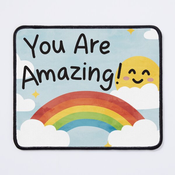 Item preview, You are amazing rainbow, happy sun in clouds designed and sold by Inspiredbydavina.