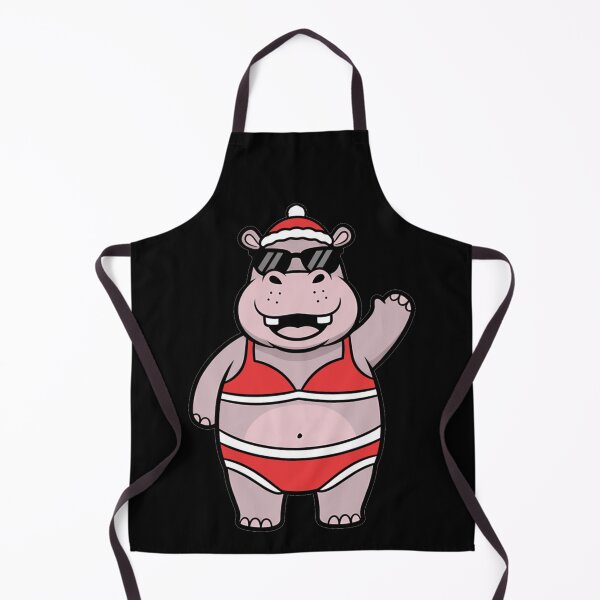 Item preview, Funny Summer Christmas Hippo in Bikini Santa Hat designed and sold by k3rstman1.