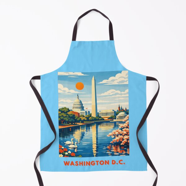 Item preview, Washington DC cherry blossom monument reflection travel poster designed and sold by MatthewHeights.