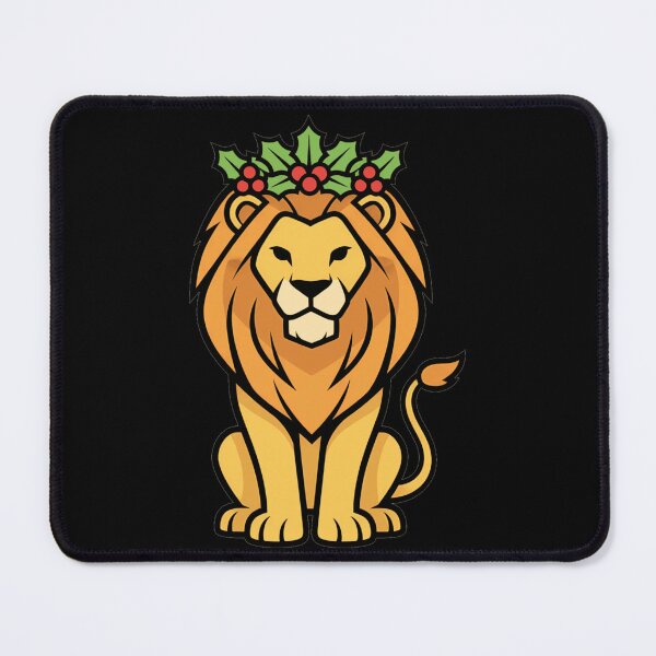 Item preview, Majestic Christmas Lion Holly Crown Cartoon designed and sold by k3rstman1.