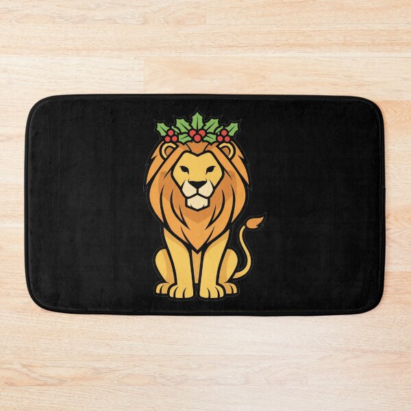 Item preview, Majestic Christmas Lion Holly Crown Cartoon designed and sold by k3rstman1.