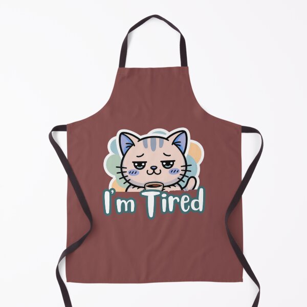 Item preview, Cute Tired Cat Sticker – I’m Tired Sleepy Kawaii Kitty designed and sold by sochadesigner.