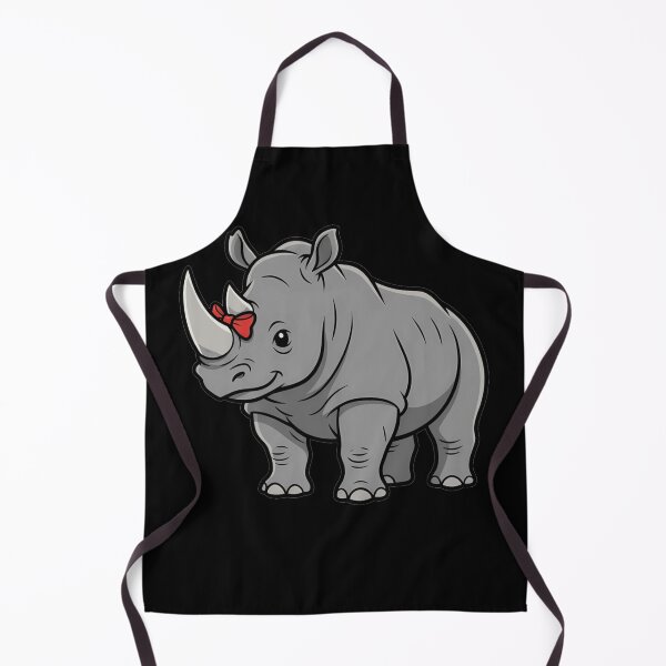 Artikelvorschau, Niedliches graues Nashorn mit roter Schleife (Cartoon) entworfen und verkauft von k3rstman1.