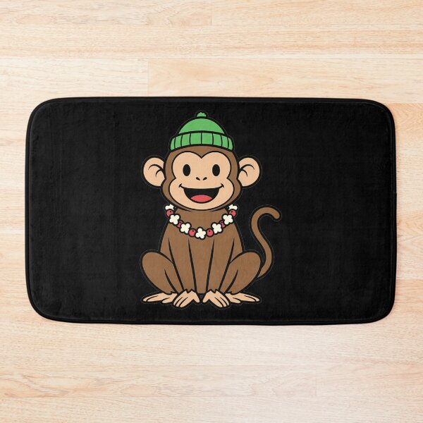 Item preview, Cute Winter Monkey Wearing Beanie and Garland designed and sold by k3rstman1.