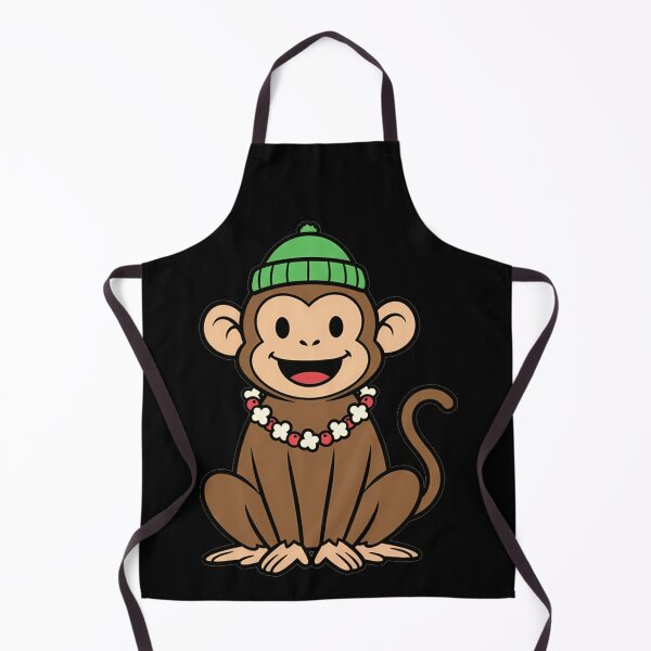 Item preview, Cute Winter Monkey Wearing Beanie and Garland designed and sold by k3rstman1.