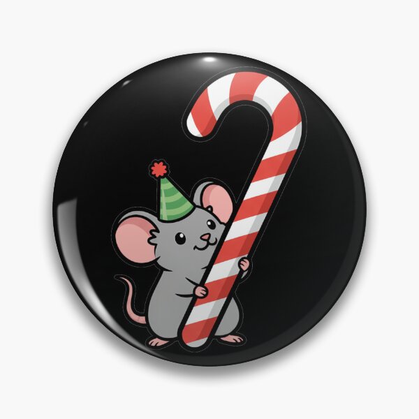 Item preview, Kawaii Christmas Mouse Holding Giant Candy Cane designed and sold by k3rstman1.
