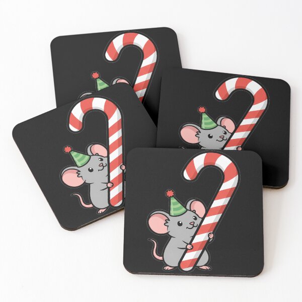 Item preview, Kawaii Christmas Mouse Holding Giant Candy Cane designed and sold by k3rstman1.