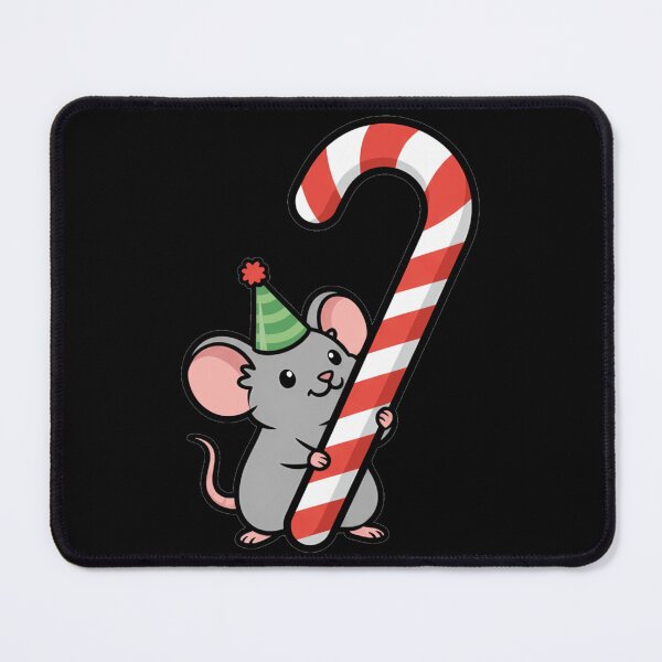 Item preview, Kawaii Christmas Mouse Holding Giant Candy Cane designed and sold by k3rstman1.