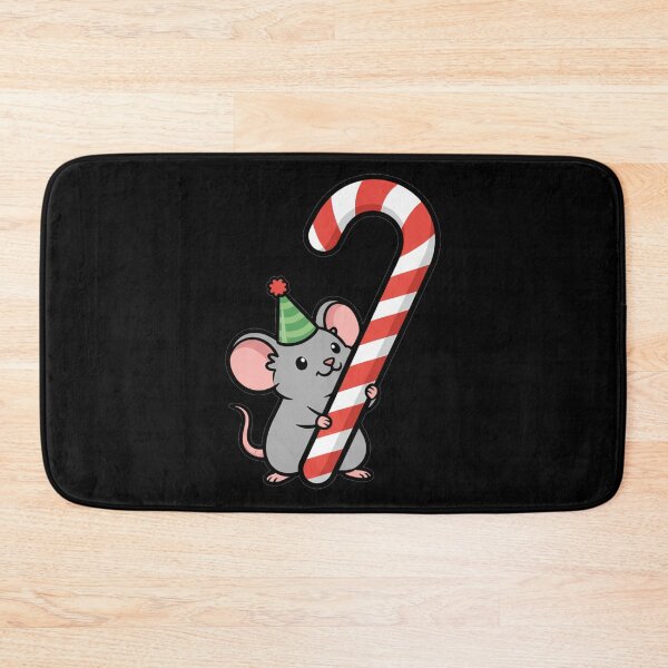 Item preview, Kawaii Christmas Mouse Holding Giant Candy Cane designed and sold by k3rstman1.