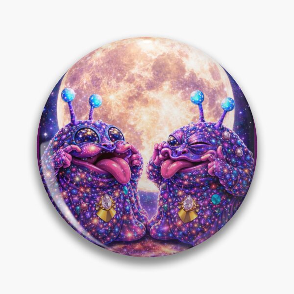 Item preview, Cosmic Alien Twins – Funny Galaxy Creatures Under the Moon designed and sold by MariMarArt.