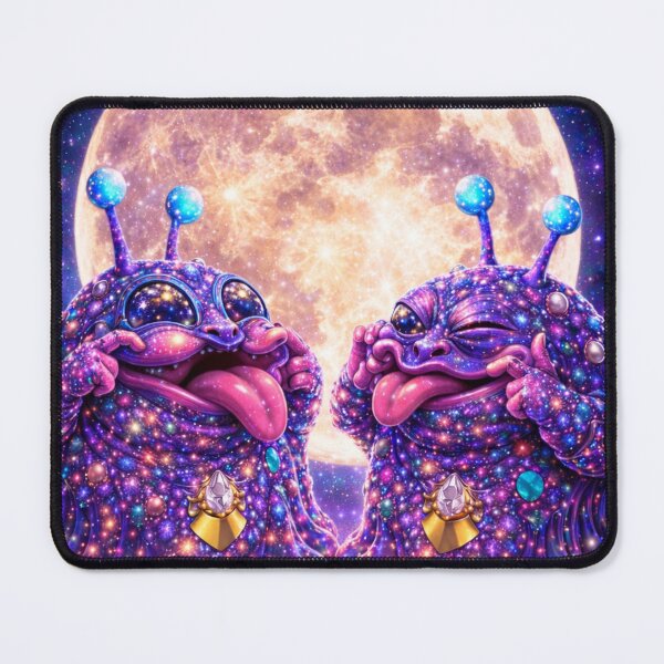 Item preview, Cosmic Alien Twins – Funny Galaxy Creatures Under the Moon designed and sold by MariMarArt.