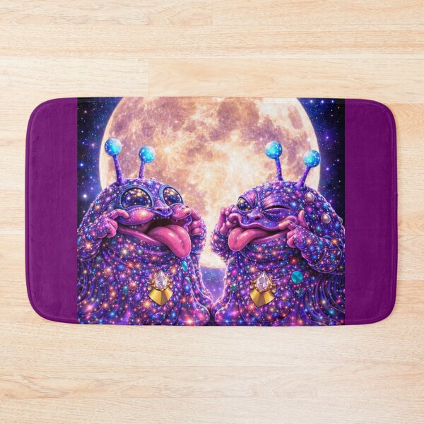 Item preview, Cosmic Alien Twins – Funny Galaxy Creatures Under the Moon designed and sold by MariMarArt.