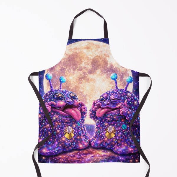 Item preview, Cosmic Alien Twins – Funny Galaxy Creatures Under the Moon designed and sold by MariMarArt.