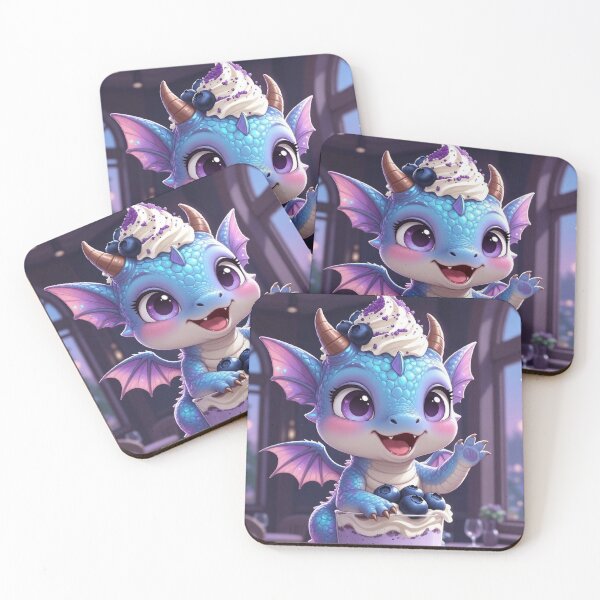 Item preview, Cute blueberry milkshake dragon designed and sold by Joammiyon.
