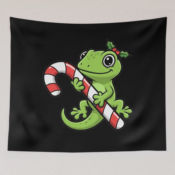 Item preview, Cute Christmas Gecko with Candy Cane designed and sold by k3rstman1.