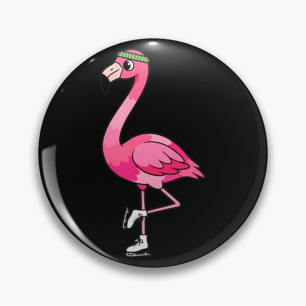 Item preview, Ice Skating Pink Flamingo with Green Beanie designed and sold by k3rstman1.