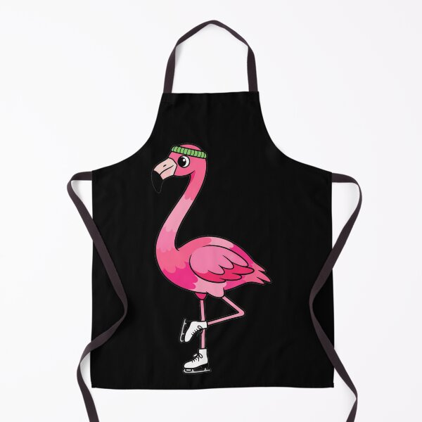 Item preview, Ice Skating Pink Flamingo with Green Beanie designed and sold by k3rstman1.