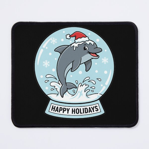 Item preview, Cute Christmas Dolphin Snow Globe Happy Holidays designed and sold by k3rstman1.