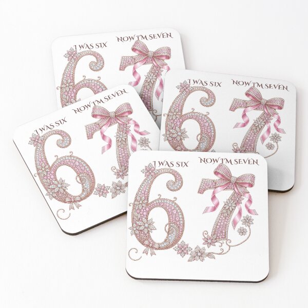 Item preview, I Was Six Now Im Seven Birthday Girl Shirt, Pink Princess 7th Birthday Design, Glitter Jewel Number Seven Party Tee designed and sold by Raygunes.