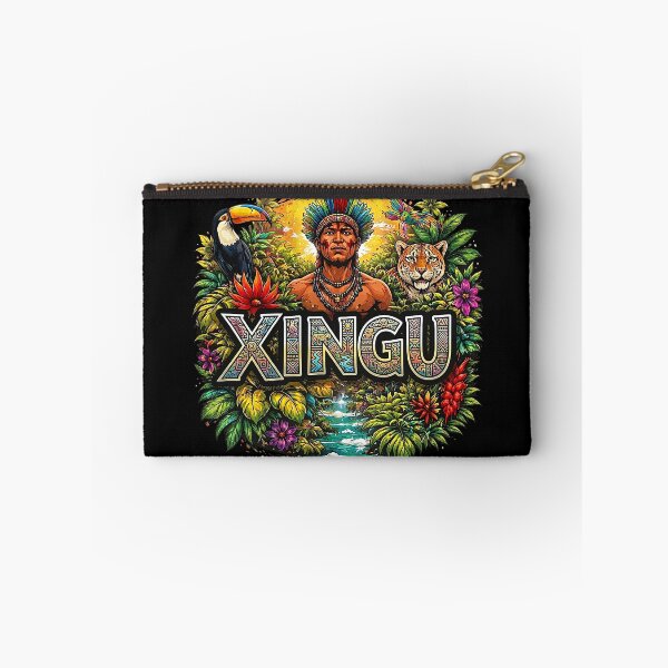 Item preview, XINGU Amazonian Tribal Art – Indigenous Warrior, Jaguar and Toucan | Boho Wild Jungle Design designed and sold by KAYAPO.