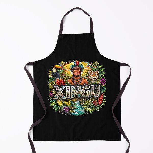 Item preview, XINGU Amazonian Tribal Art – Indigenous Warrior, Jaguar and Toucan | Boho Wild Jungle Design designed and sold by KAYAPO.