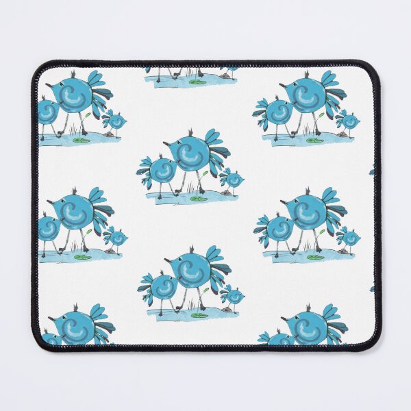 Item preview, Three Little Blue Birds - Whimsical Folk Art by Karen Blevins designed and sold by dcohea.