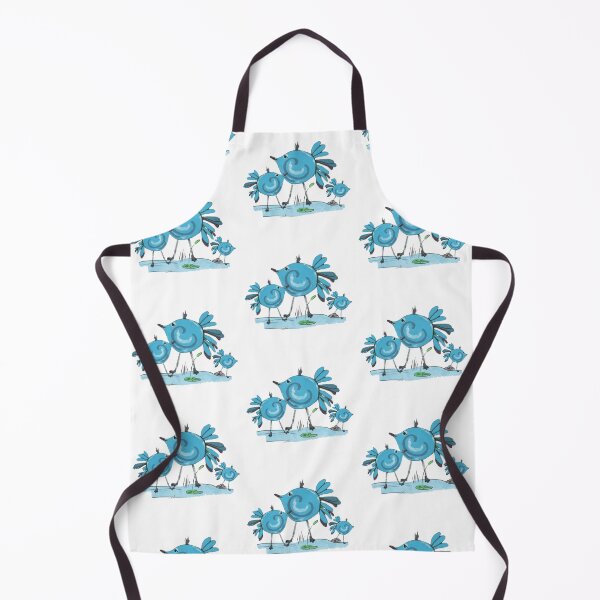 Item preview, Three Little Blue Birds - Whimsical Folk Art by Karen Blevins designed and sold by dcohea.