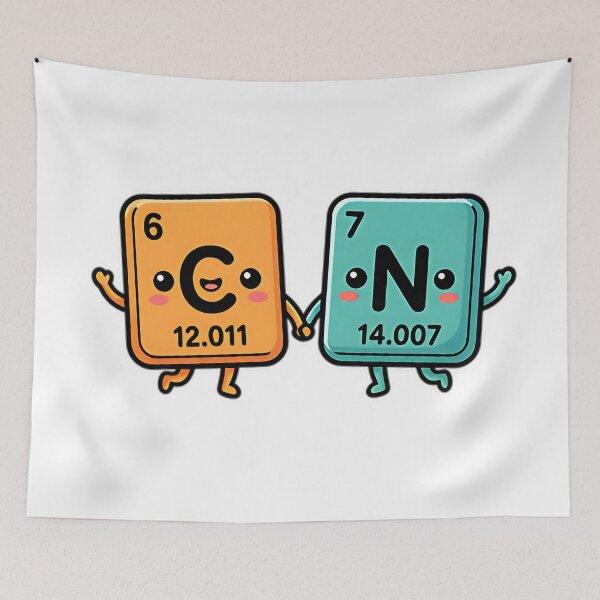 Item preview, funny six seven carbon nitrogen meme art designed and sold by ArtDesignTp.