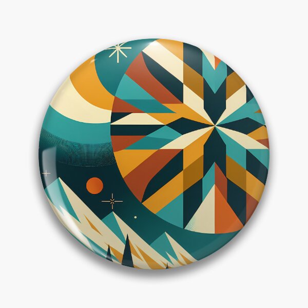 Item preview, Geometric Winter Moon and Snowflake Landscape designed and sold by InkSmithery.